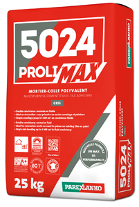 Mortier colle 5024 Gris PROLIDAL MAX - 25kg haute performance / C2 ET EG